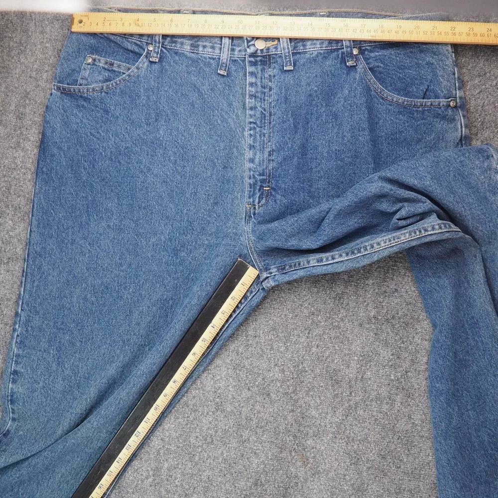 Wrangler Jeans Mens 44x32 Five Star Relaxed Fit Blue Denim 97601VR Western Work
